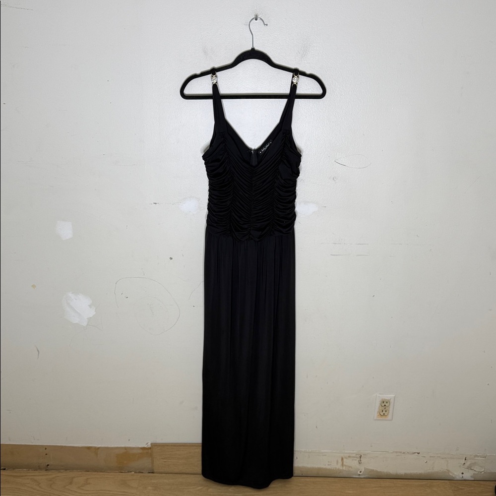 Baby Phat Black Ruched Maxi Gown Length Sleeveless Dress Size 1X
